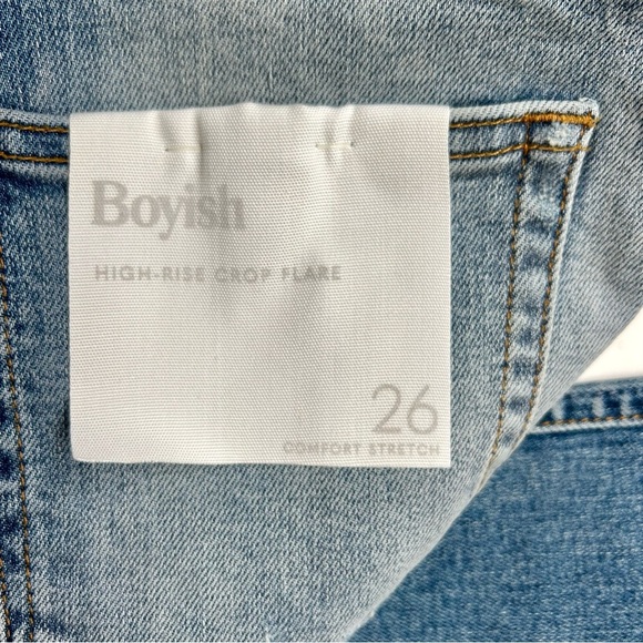 Anthropologie Boyish Brady High Rise Crop Flare Jeans Light River Wash 26 NWT - Picture 12 of 16